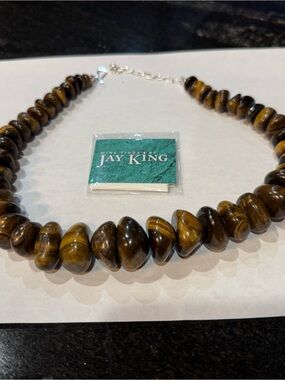 Jay King Tiger Eye Graduated Bead Necklace - Brown & Golden